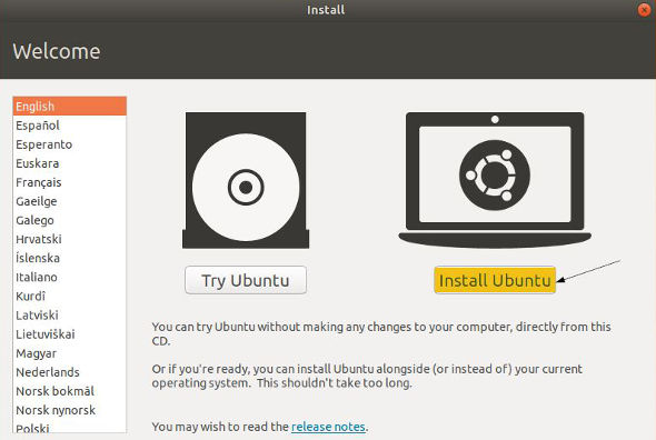 Instal Ubuntu